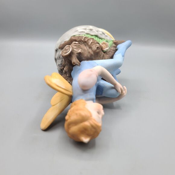 Mann Ceramic Fairy Sitting On A Tree Music Box 1982 Twaian - Picture 5 of 12
